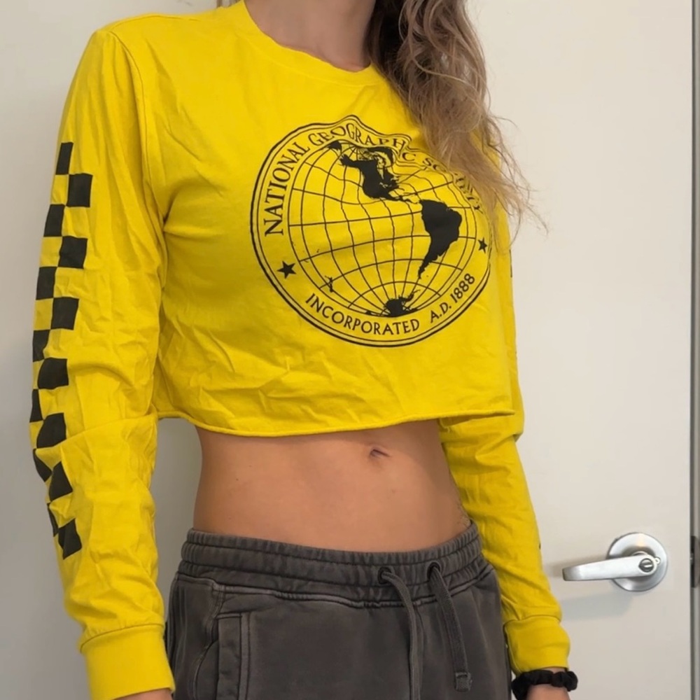 Vans National Geographic Yellow Long Sleeve Crop Tee